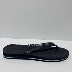 KuaiLu Women’s Navy Flip Flop Sandals, Size 10 M